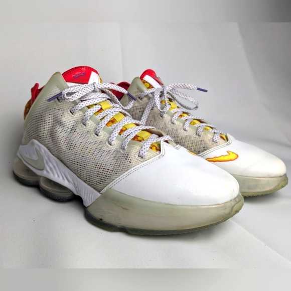 NIKE LeBron 19 Low Magic Fruity PEBBLES Men Shoes Size 13 White Red And Yellow - Picture 1 of 16